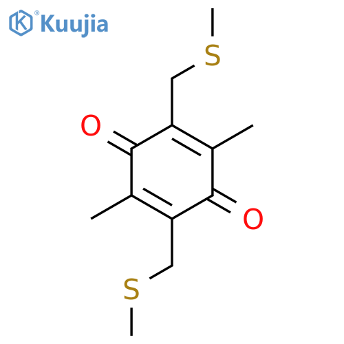 2,5-CYCLOHEXADIENE-1,4-DIONE, 2,5-DIMETHYL-3,6-BIS[(METHYLTHIO)METHYL]- structure