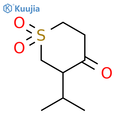 4H-Thiopyran-4-one, tetrahydro-3-(1-methylethyl)-, 1,1-dioxide structure
