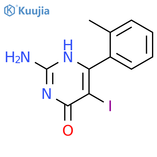 4(1H)-PYRIMIDINONE, 2-AMINO-5-IODO-6-(2-METHYLPHENYL)- structure