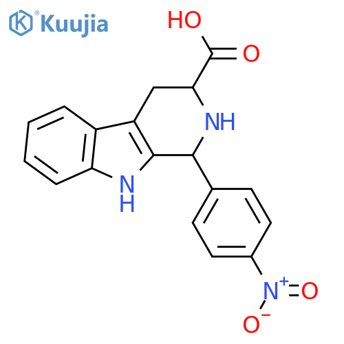1H-Pyrido[3,4-b]indole-3-carboxylic acid,2,3,4,9-tetrahydro-1-(4-nitrophenyl)-, trans- structure