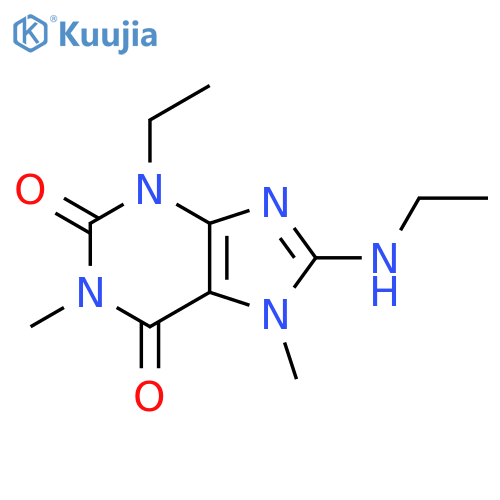 3-ethyl-8-(ethylamino)-1,7-dimethyl-3,7-dihydro-1H-purine-2,6-dione structure
