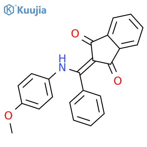 2-[(4-methoxyanilino)-phenylmethylidene]indene-1,3-dione structure