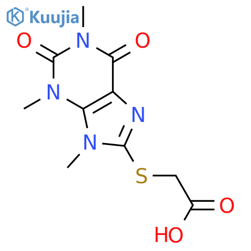 Aceticacid, 2-[(2,3,6,9-tetrahydro-1,3,9-trimethyl-2,6-dioxo-1H-purin-8-yl)thio]- structure