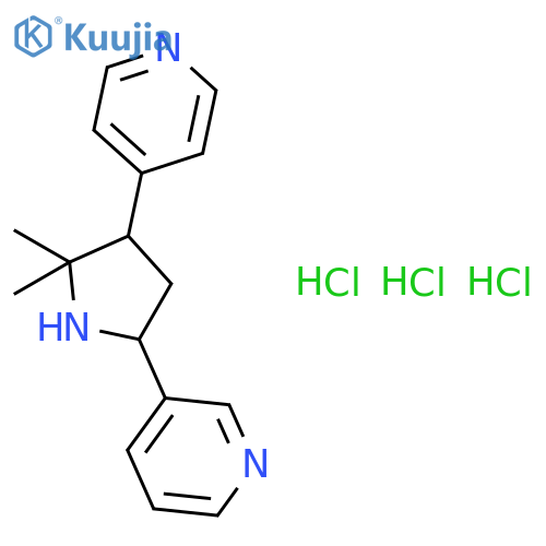 3-[(2S,4R)-5,5-dimethyl-4-pyridin-4-ylpyrrolidin-2-yl]pyridine trihydrochloride structure
