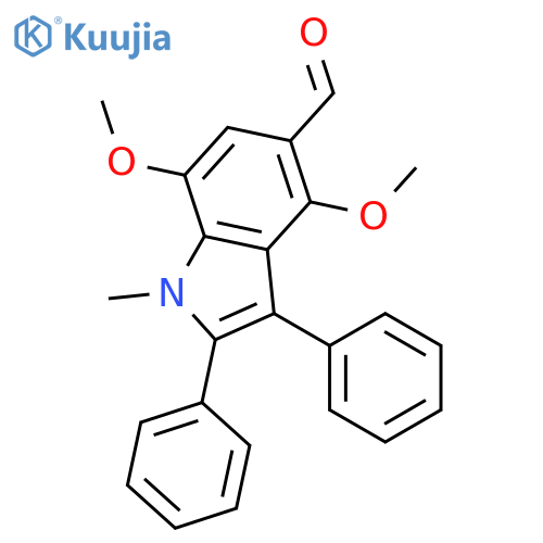 1H-Indole-5-carboxaldehyde, 4,7-dimethoxy-1-methyl-2,3-diphenyl- structure