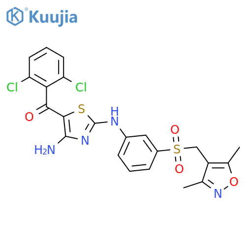 Methanone,[4-amino-2-[[3-[[(3,5-dimethyl-4-isoxazolyl)methyl]sulfonyl]phenyl]amino]-5-thiazolyl](2,6-dichlorophenyl)- structure