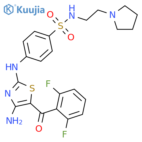 Benzenesulfonamide,4-[[4-amino-5-(2,6-difluorobenzoyl)-2-thiazolyl]amino]-N-[2-(1-pyrrolidinyl)ethyl]- structure