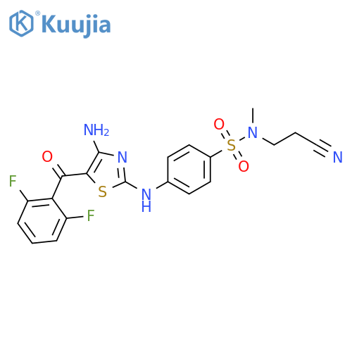 Benzenesulfonamide,4-[[4-amino-5-(2,6-difluorobenzoyl)-2-thiazolyl]amino]-N-(2-cyanoethyl)-N-methyl- structure