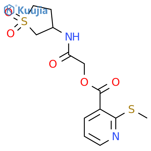 [2-[(1,1-Dioxothiolan-3-yl)amino]-2-oxoethyl] 2-methylsulfanylpyridine-3-carboxylate structure