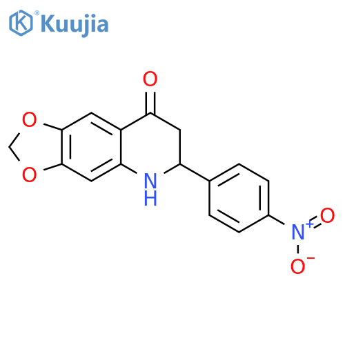 1,3-DIOXOLO[4,5-G]QUINOLIN-8(5H)-ONE, 6,7-DIHYDRO-6-(4-NITROPHENYL)- structure
