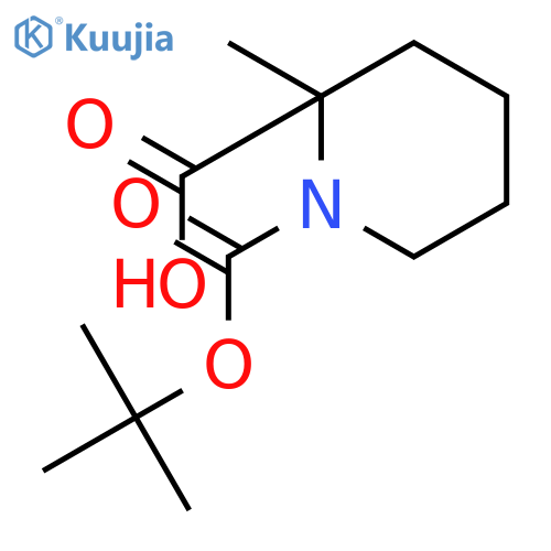 1-tert-butoxycarbonyl-2-methyl-piperidine-2-carboxylic acid structure