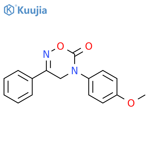 6H-1,2,5-Oxadiazin-6-one, 4,5-dihydro-5-(4-methoxyphenyl)-3-phenyl- structure