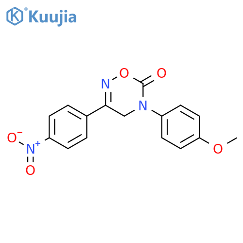 6H-1,2,5-Oxadiazin-6-one,4,5-dihydro-5-(4-methoxyphenyl)-3-(4-nitrophenyl)- structure