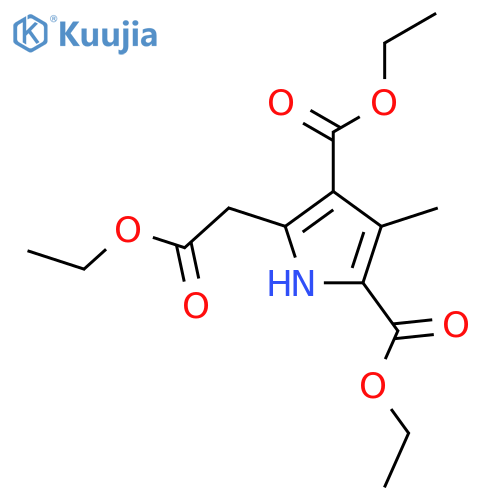 1H-Pyrrole-2,4-dicarboxylicacid, 5-(2-ethoxy-2-oxoethyl)-3-methyl-, 2,4-diethyl ester structure