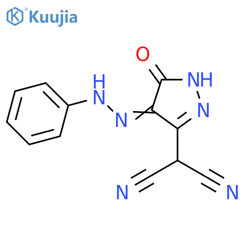 Propanedinitrile,[4,5-dihydro-5-oxo-4-(phenylhydrazono)-1H-pyrazol-3-yl]- structure