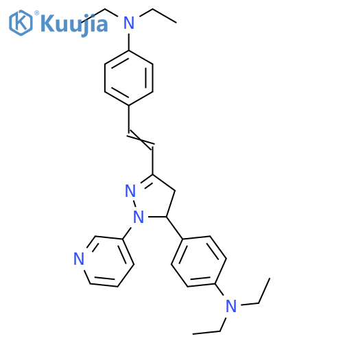 Benzenamine, 4-[2-[5-[4-(diethylamino)phenyl]-4,5-dihydro-1-(3-pyridinyl)-1H-pyrazol-3-yl]ethenyl]-N,N-diethyl- structure