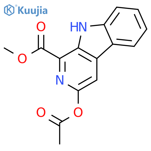 9H-PYRIDO[3,4-B]INDOLE-1-CARBOXYLIC ACID, 3-(ACETYLOXY)-, METHYL ESTER structure