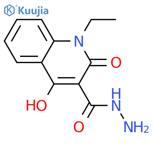 1-Ethyl-4-hydroxy-2-oxo-1,2-dihydroquinoline-3-carbohydrazide structure