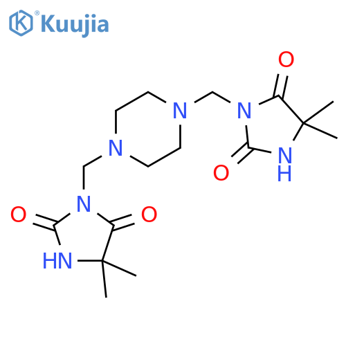 3-[[4-[(4,4-dimethyl-2,5-dioxoimidazolidin-1-yl)methyl]piperazin-1-yl]methyl]-5,5-dimethylimidazolidine-2,4-dione structure