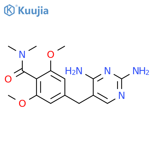 4-[(2,4-diaminopyrimidin-5-yl)methyl]-2,6-dimethoxy-N,N-dimethylbenzamide structure