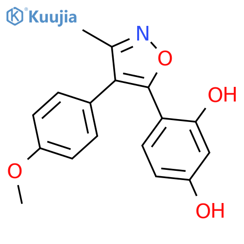 4-4-(4-methoxyphenyl)-3-methyl-1,2-oxazol-5-ylbenzene-1,3-diol structure