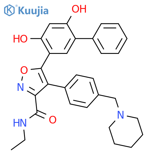 3-Isoxazolecarboxamide, 5-(4,6-dihydroxy[1,1'-biphenyl]-3-yl)-N-ethyl-4-[4-(1-piperidinylmethyl)phenyl]- structure