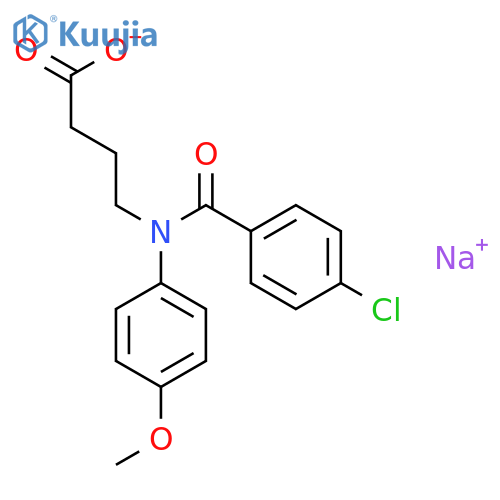 Butanoic acid,4-[(4-chlorobenzoyl)(4-methoxyphenyl)amino]-, sodium salt (1:1) structure