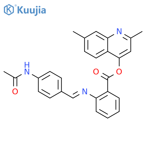 2,7-dimethylquinolin-4-yl 2-({(E)-[4-(acetylamino)phenyl]methylidene}amino)benzoate structure