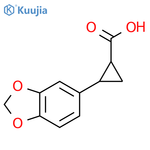 2-(1,3-Benzodioxol-5-yl)cyclopropane-1-carboxylic acid structure