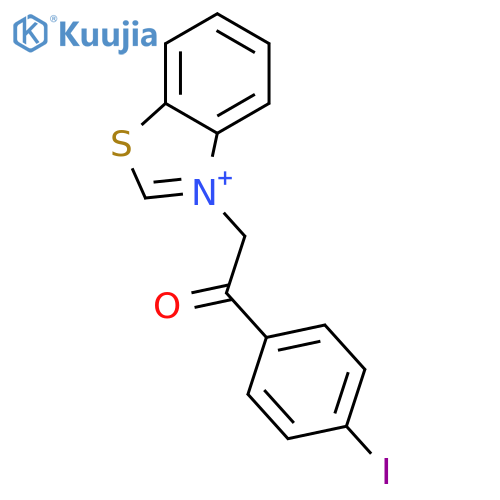 3-[2-(4-iodophenyl)-2-oxoethyl]-1,3-benzothiazol-3-ium structure