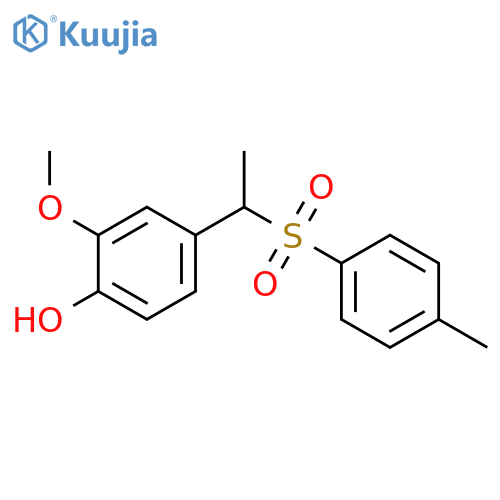 2-methoxy-4-[1-(4-methylphenyl)sulfonylethyl]phenol structure