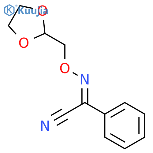 Benzeneacetonitrile, a-[(1,3-dioxolan-2-ylmethoxy)imino]- structure