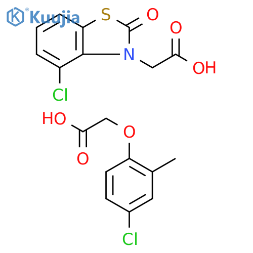 3(2H)-Benzothiazoleacetic acid, 4-chloro-2-oxo-, mixt. with (4-chloro-2-methylphenoxy)acetic acid (9CI) structure