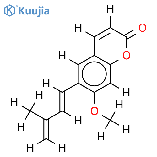 (1'E)-7-methoxy-6-(3'-methyl-1',3'-butadienyl)coumarin structure