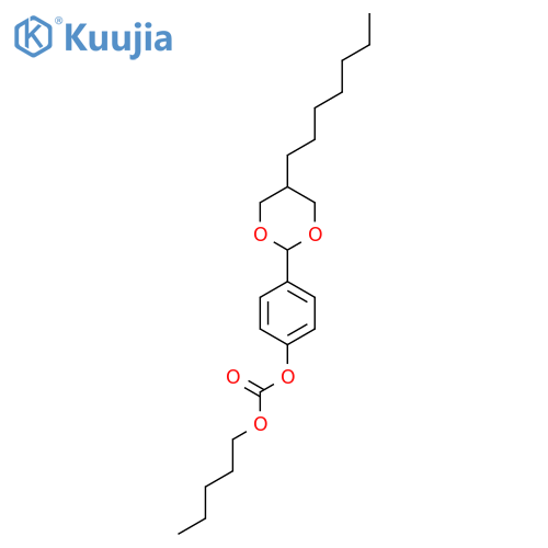 Carbonic acid, 4-(5-heptyl-1,3-dioxan-2-yl)phenyl pentyl ester structure