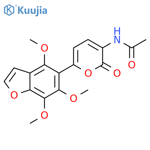 Acetamide,N-[2-oxo-6-(4,6,7-trimethoxy-5-benzofuranyl)-2H-pyran-3-yl]- structure