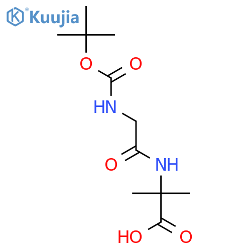 2-(2-{(tert-butoxy)carbonylamino}acetamido)-2-methylpropanoic acid structure