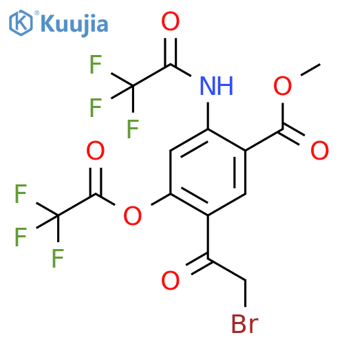 Benzoic acid,5-(bromoacetyl)-2-[(trifluoroacetyl)amino]-4-[(trifluoroacetyl)oxy]-, methylester structure