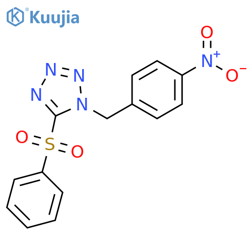 1H-Tetrazole, 1-[(4-nitrophenyl)methyl]-5-(phenylsulfonyl)- structure
