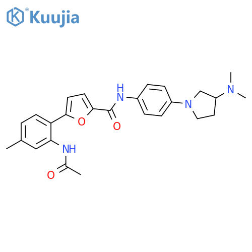 2-Furancarboxamide,5-[2-(acetylamino)-4-methylphenyl]-N-[4-[3-(dimethylamino)-1-pyrrolidinyl]phenyl]- structure