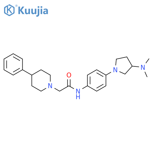1-Piperidineacetamide,N-[4-[3-(dimethylamino)-1-pyrrolidinyl]phenyl]-4-phenyl- structure