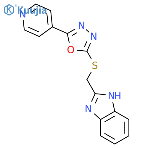 2-({[5-(pyridin-4-yl)-1,3,4-oxadiazol-2-yl]sulfanyl}methyl)-1H-benzimidazole structure