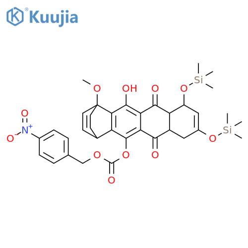 Carbonic acid, (4-nitrophenyl)methyl1,4,6,6a,7,10,10a,11-octahydro-12-hydroxy-1-methoxy-6,11-dioxo-8,10-bis[(trimethylsilyl)oxy]-1,4-ethanonaphthacen-5-yl ester structure