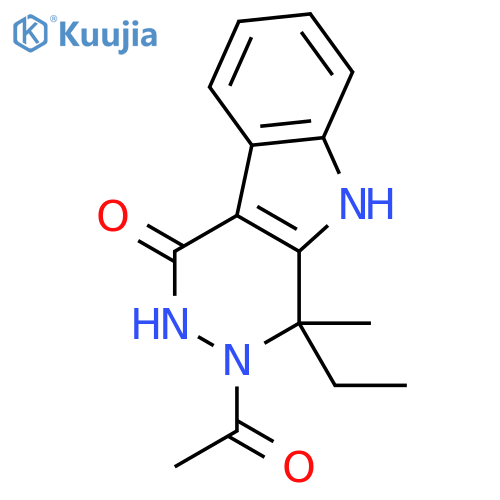 3-acetyl-4-ethyl-4-methyl-2,3,4,5-tetrahydro-1H-pyridazino[4,5-b]indol-1-one structure