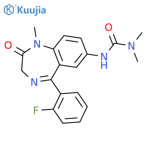 3-[5-(2-fluorophenyl)-1-methyl-2-oxo-2,3-dihydro-1H-1,4-benzodiazepin-7-yl]-1,1-dimethylurea structure