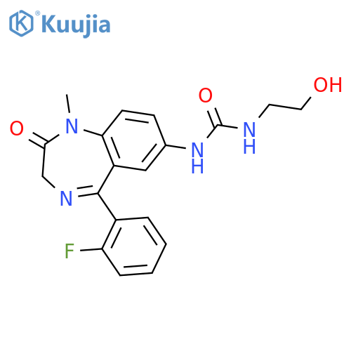 1-[5-(2-fluorophenyl)-1-methyl-2-oxo-2,3-dihydro-1H-1,4-benzodiazepin-7-yl]-3-(2-hydroxyethyl)urea structure