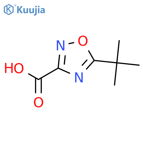 5-tert-butyl-1,2,4-oxadiazole-3-carboxylic acid structure