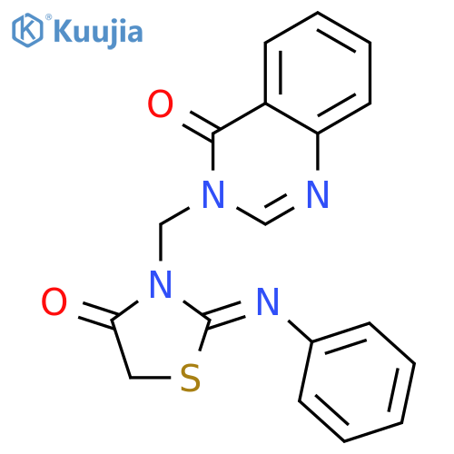 3-{[(2Z)-4-oxo-2-(phenylimino)-1,3-thiazolidin-3-yl]methyl}quinazolin-4(3H)-one structure