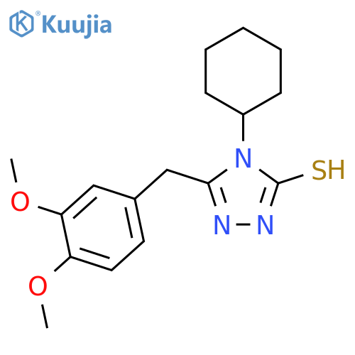 4-cyclohexyl-5-(3,4-dimethoxyphenyl)methyl-4H-1,2,4-triazole-3-thiol structure