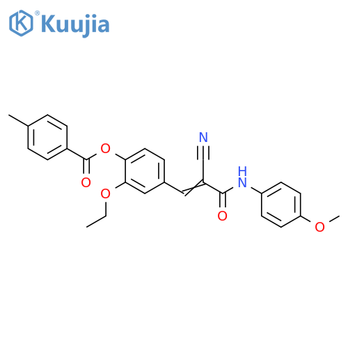 4-[2-Cyano-3-[(4-methoxyphenyl)amino]-3-oxo-1-propen-1-yl]-2-ethoxyphenyl 4-methylbenzoate structure
